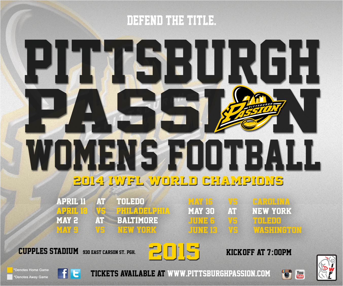 SCHEDULE Pittsburgh Passion Women's Football
